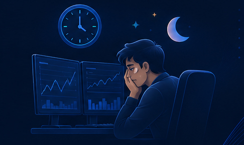 Time and Fatigue - Market Never Sleeps (Dark Mode)